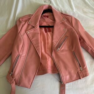Pink Leather Guess Jacket